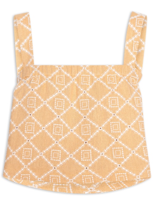 Blusa Feminina em Linho Misto Bordado – Bege