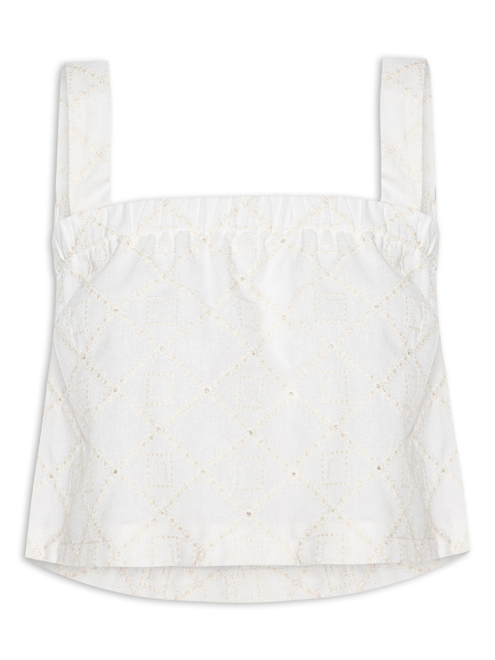 Blusa Feminina Em Linho Misto Bordado Off White '2Essential