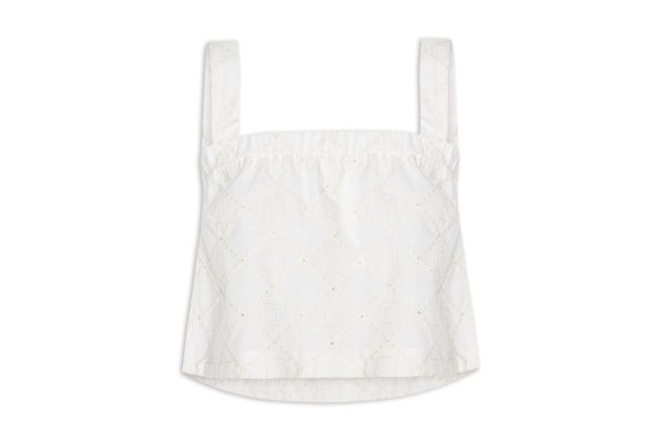 Blusa Feminina Em Linho Misto Bordado - Off White