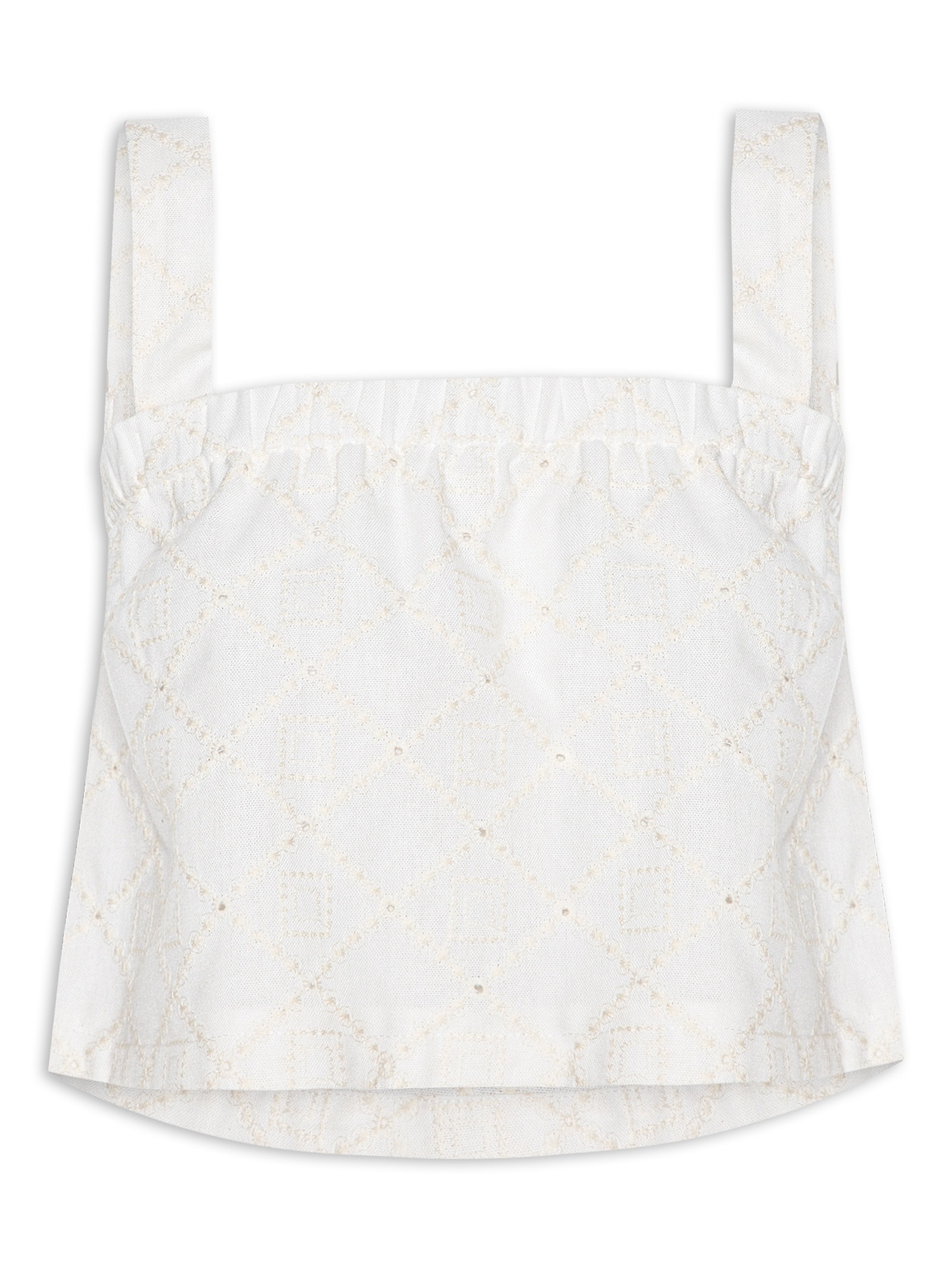 Blusa Feminina Em Linho Misto Bordado Off White '2Essential