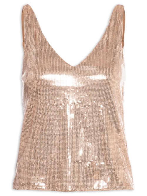 Blusa Feminina Em Paetê - Dourado