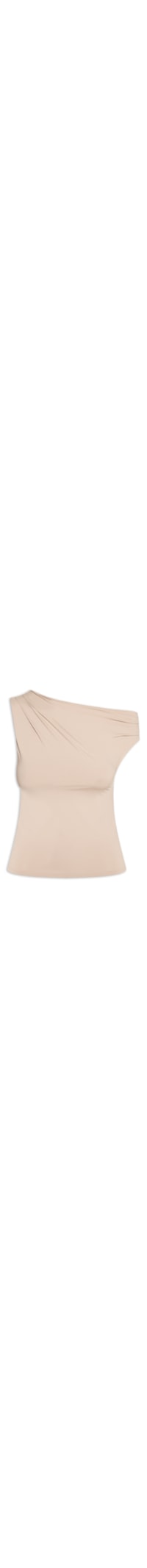 Blusa Feminina Em Poliamida Com Decote Assimétrico - Bege