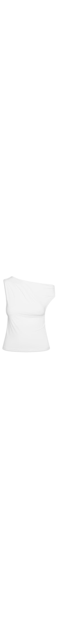 Blusa Feminina Em Poliamida Com Decote Assimétrico - Branco