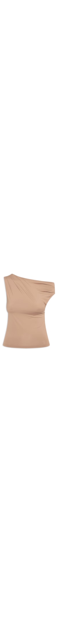 Blusa Feminina Em Poliamida Com Decote Assimétrico - Marrom
