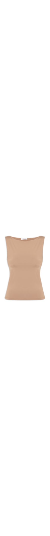 Blusa Feminina Em Poliamida Com Decote Canoa - Marrom