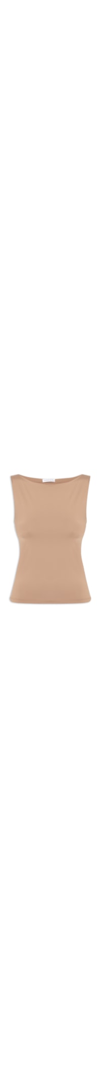 Blusa Feminina Em Poliamida Com Decote Canoa - Marrom