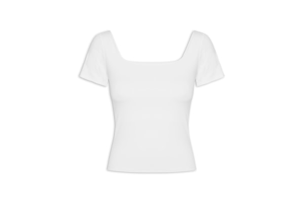 Blusa Feminina Em Poliamida Com Manga Curta – Branco