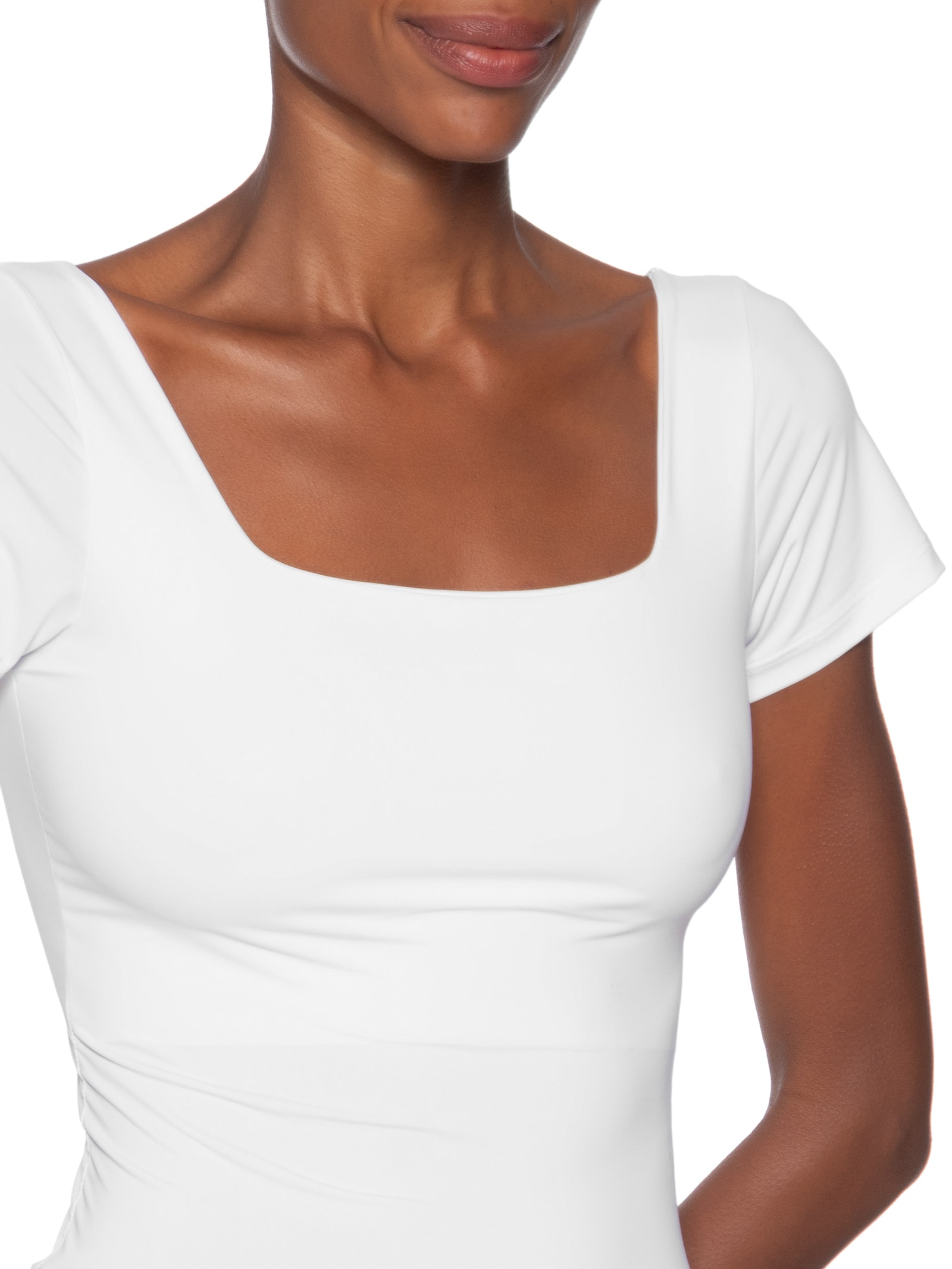 Blusa Feminina Em Poliamida Com Manga Curta – Branco Market 33