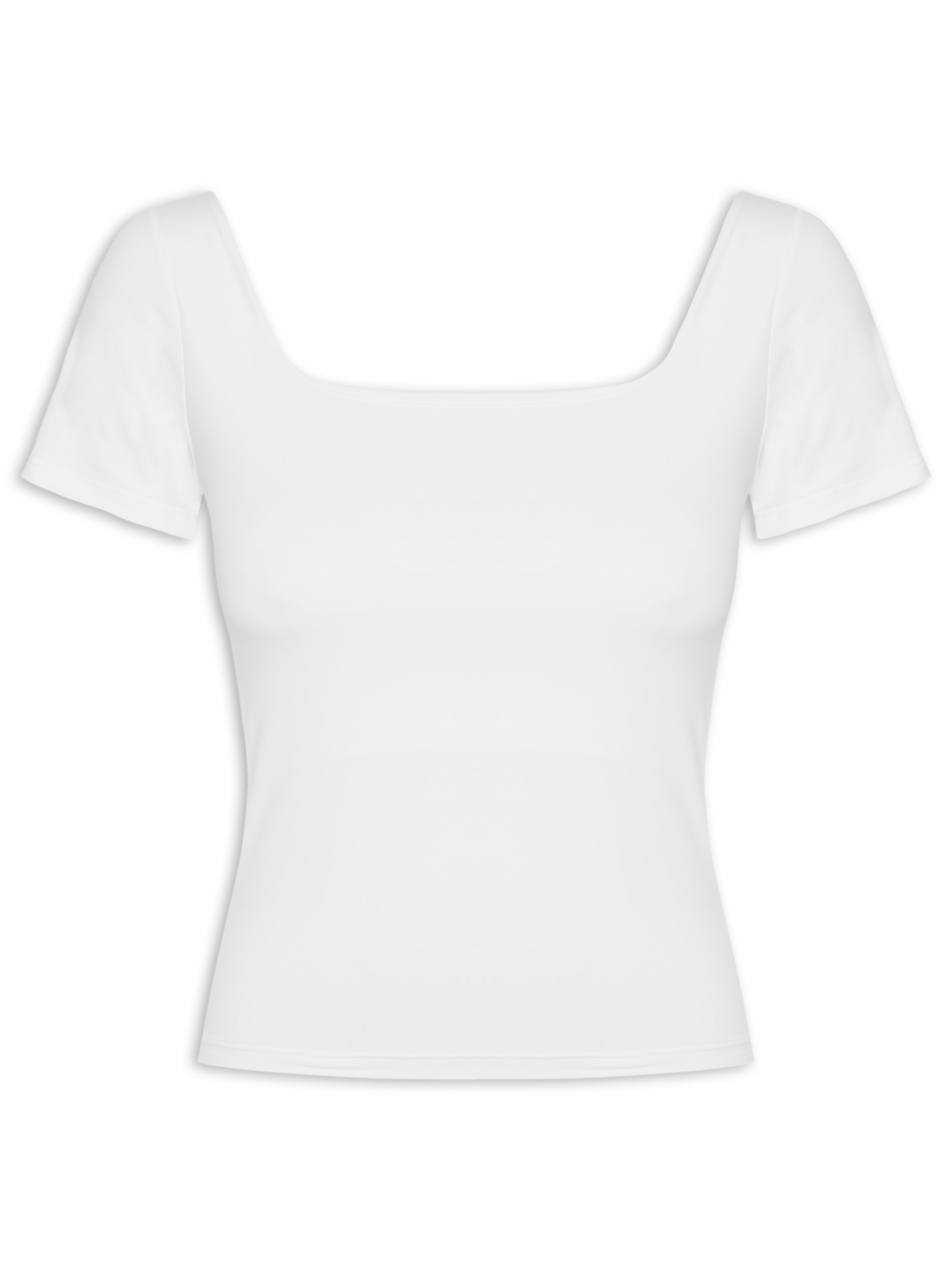 Blusa Feminina Em Poliamida Com Manga Curta – Branco Market 33