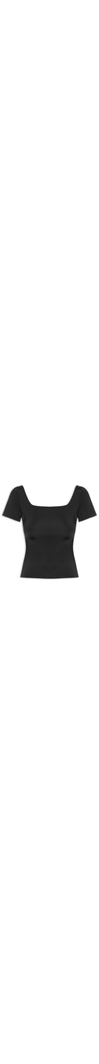 Blusa Feminina Em Poliamida Com Manga Curta – Preto