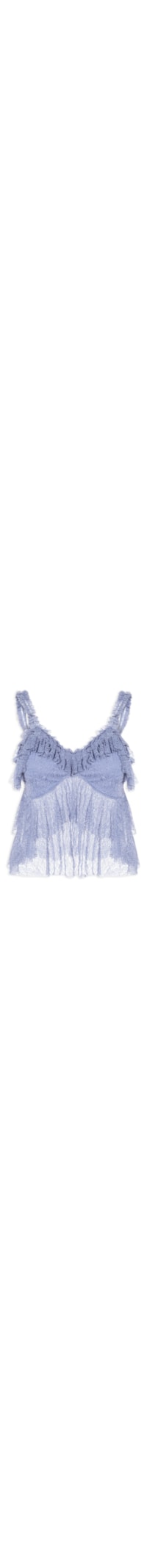 Blusa Feminina Em Renda Com Babados - Azul