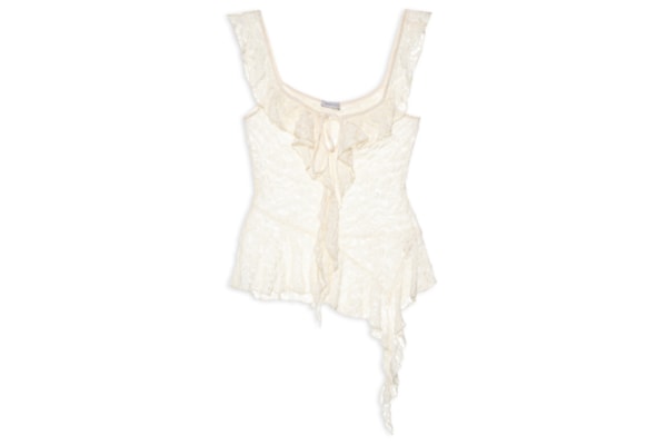 Blusa Feminina Em Renda Com Babados - Bege