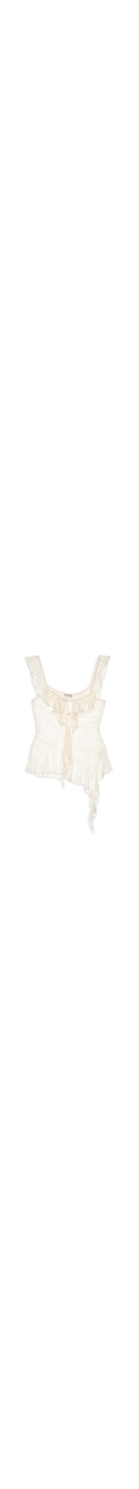 Blusa Feminina Em Renda Com Babados - Bege