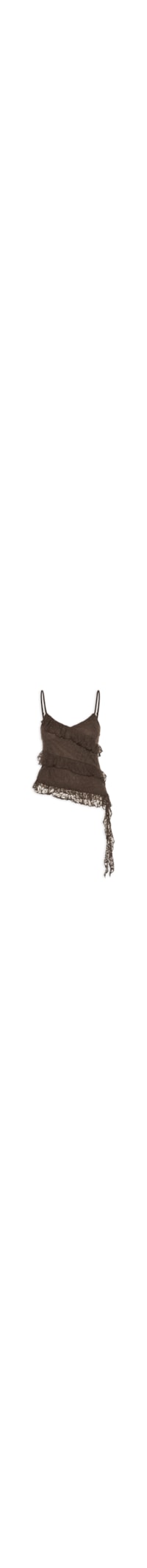 Blusa Feminina em Renda com Babados - Marrom