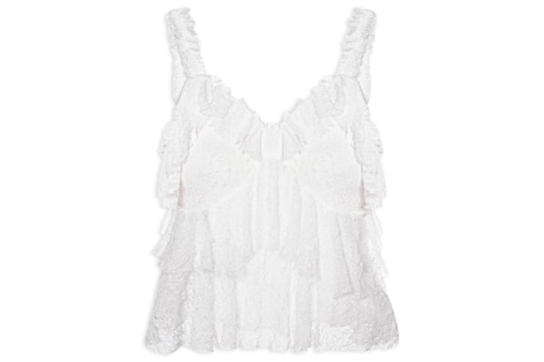 Blusa Feminina Em Renda Com Babados - Off White