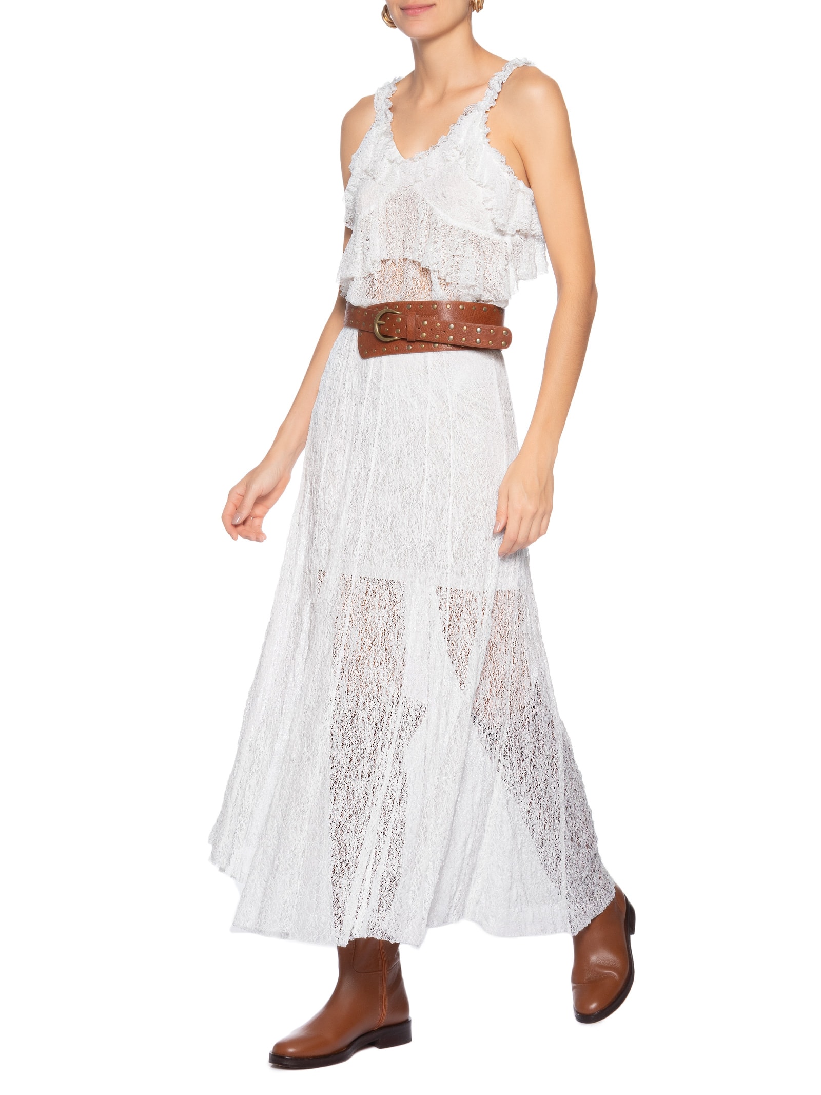 Blusa Feminina Em Renda Com Babados Off White Market 33