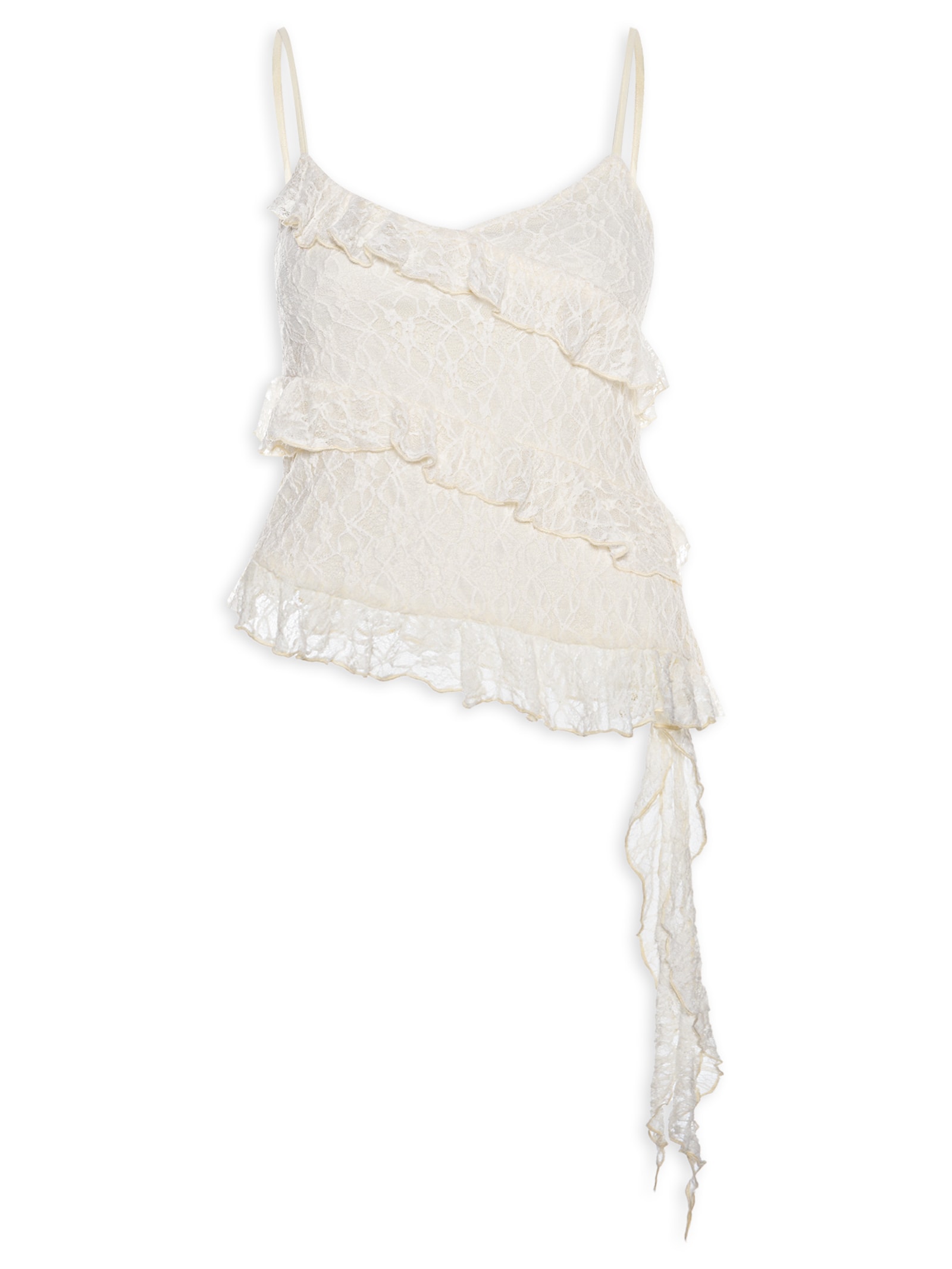 Blusa Feminina em Renda com Babados Off White Market 33