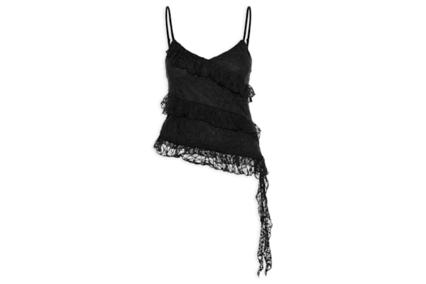 Blusa Feminina em Renda com Babados - Preto