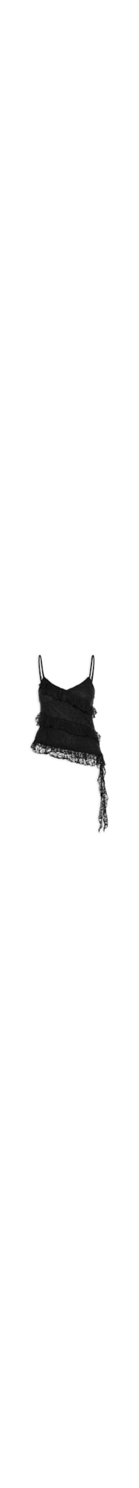 Blusa Feminina em Renda com Babados - Preto