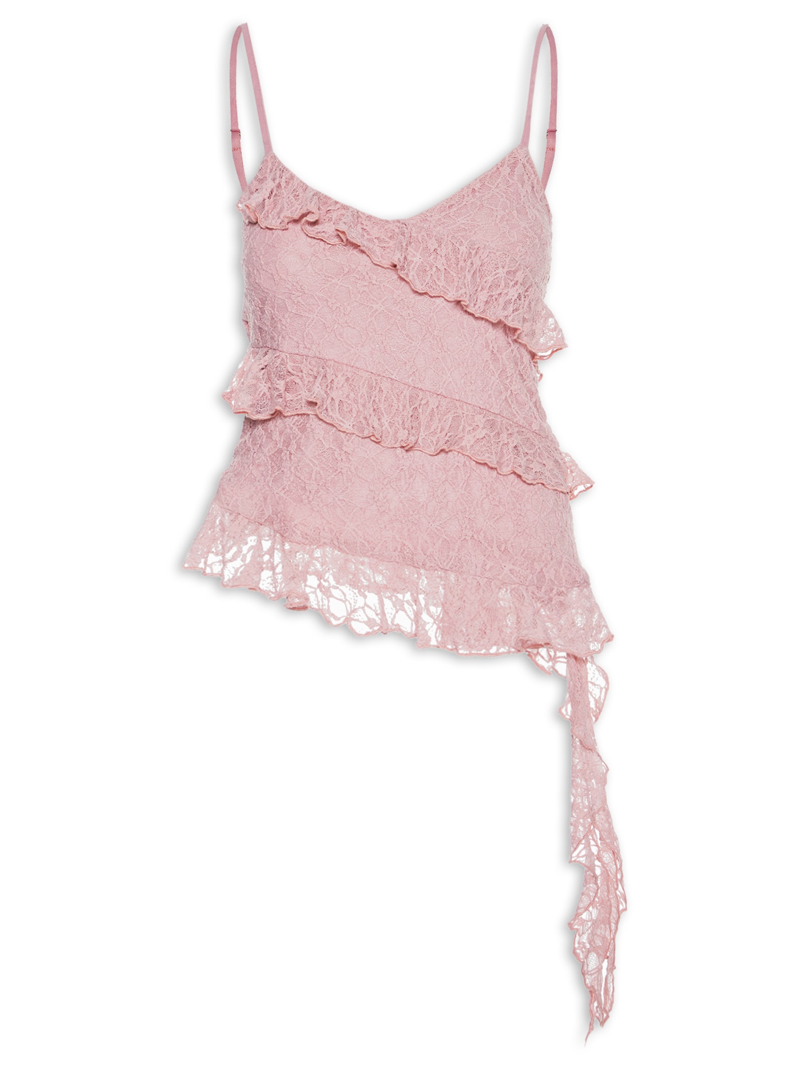 Blusa Feminina em Renda com Babados Rosa Market 33