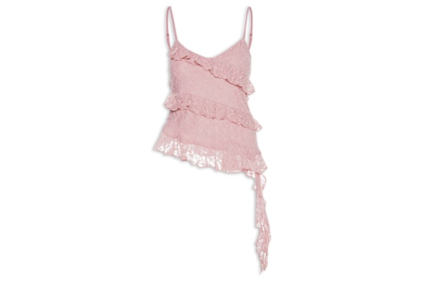 Blusa Feminina em Renda com Babados - Rosa