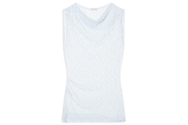 Blusa Feminina Em Renda Com Transparência - Azul
