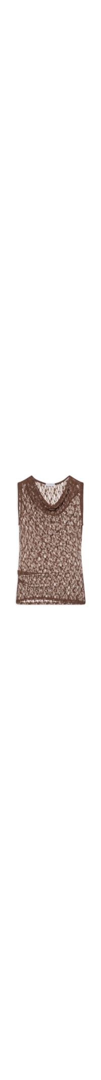 Blusa Feminina Em Renda Com Transparência - Marrom
