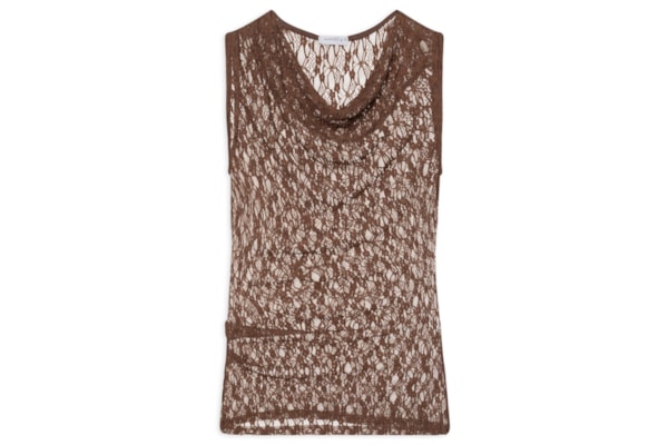 Blusa Feminina Em Renda Com Transparência - Marrom
