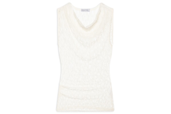 Blusa Feminina Em Renda Com Transparência - Off White