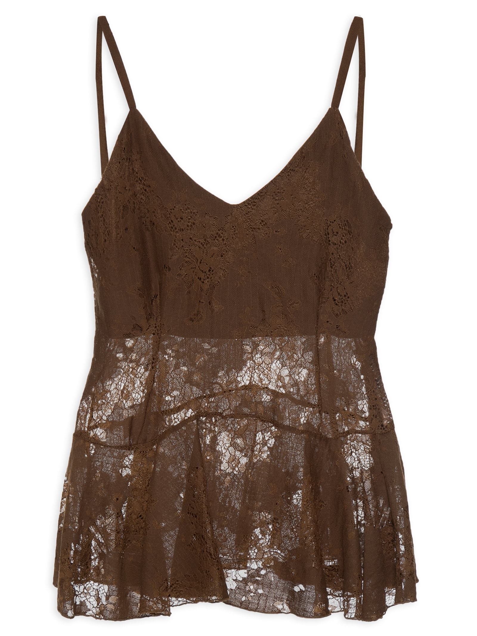 Blusa Feminina Em Renda Marrom Market 33