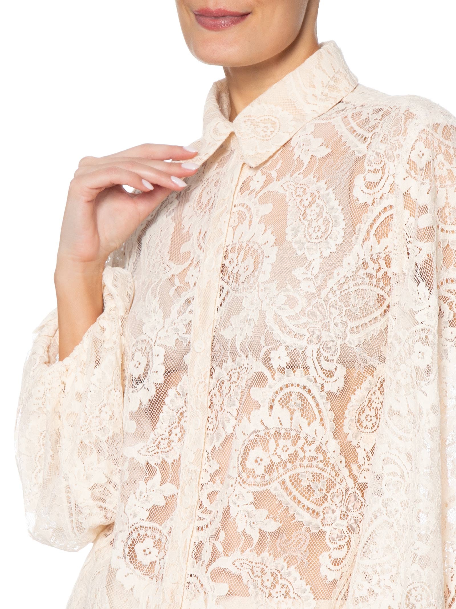 Blusa Feminina Em Renda Off White '2Essential