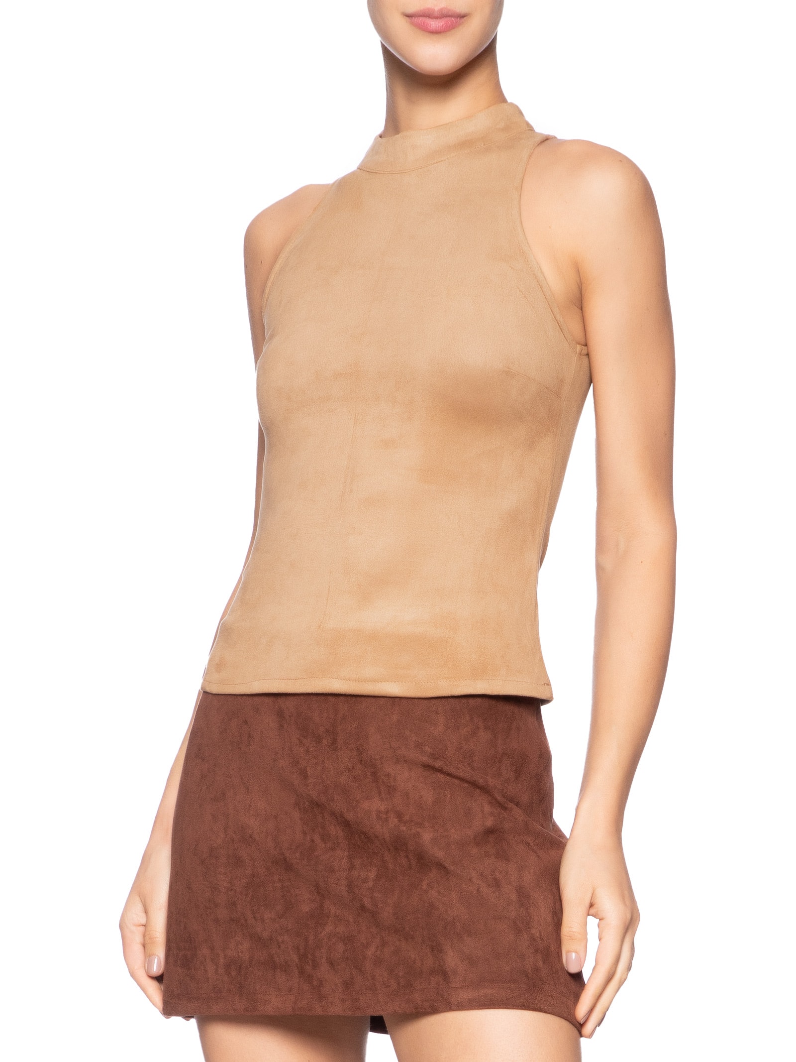 Blusa Feminina Em Suede Bege  Market 33
