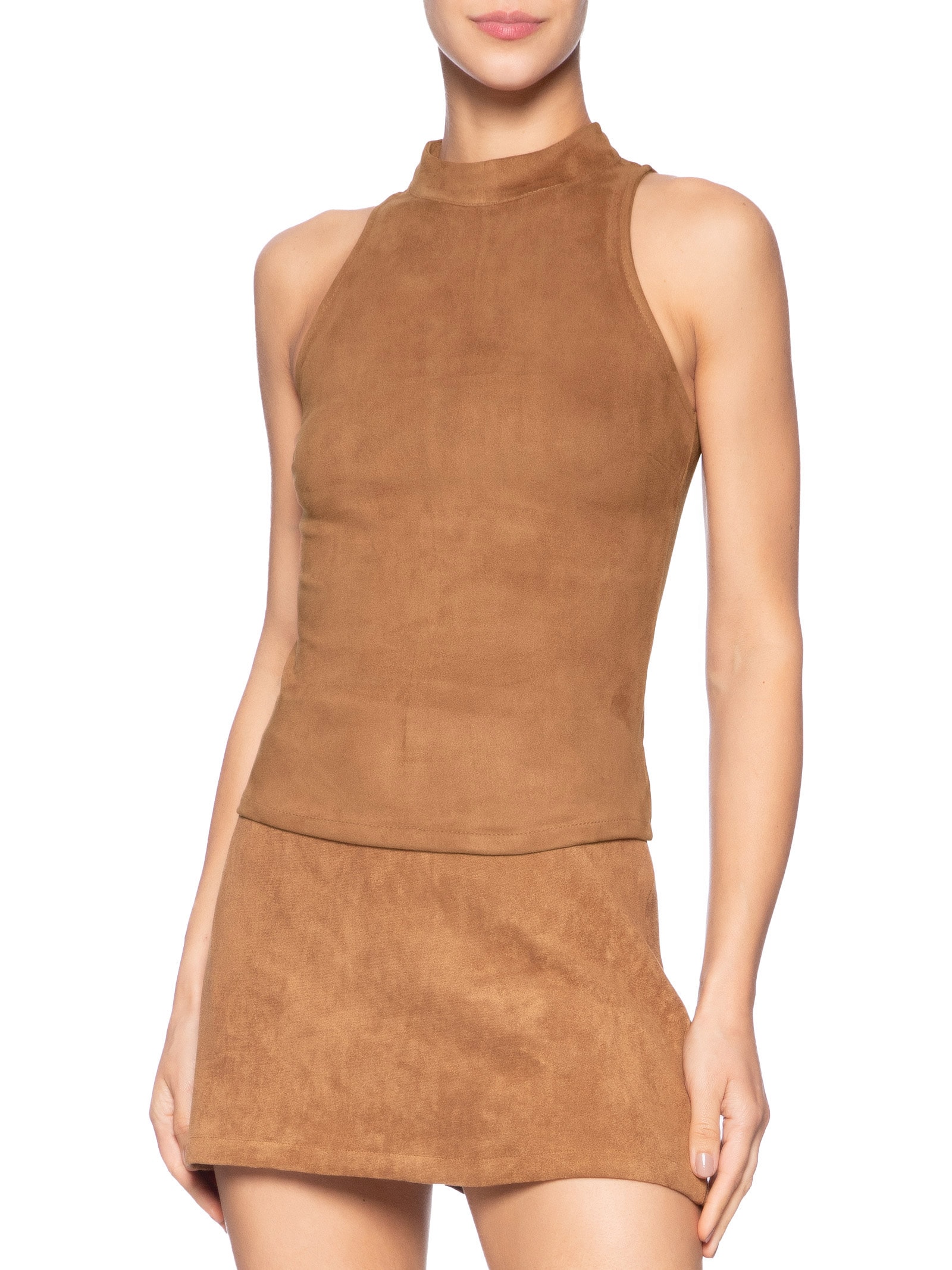 Blusa Feminina Em Suede Marrom Market 33