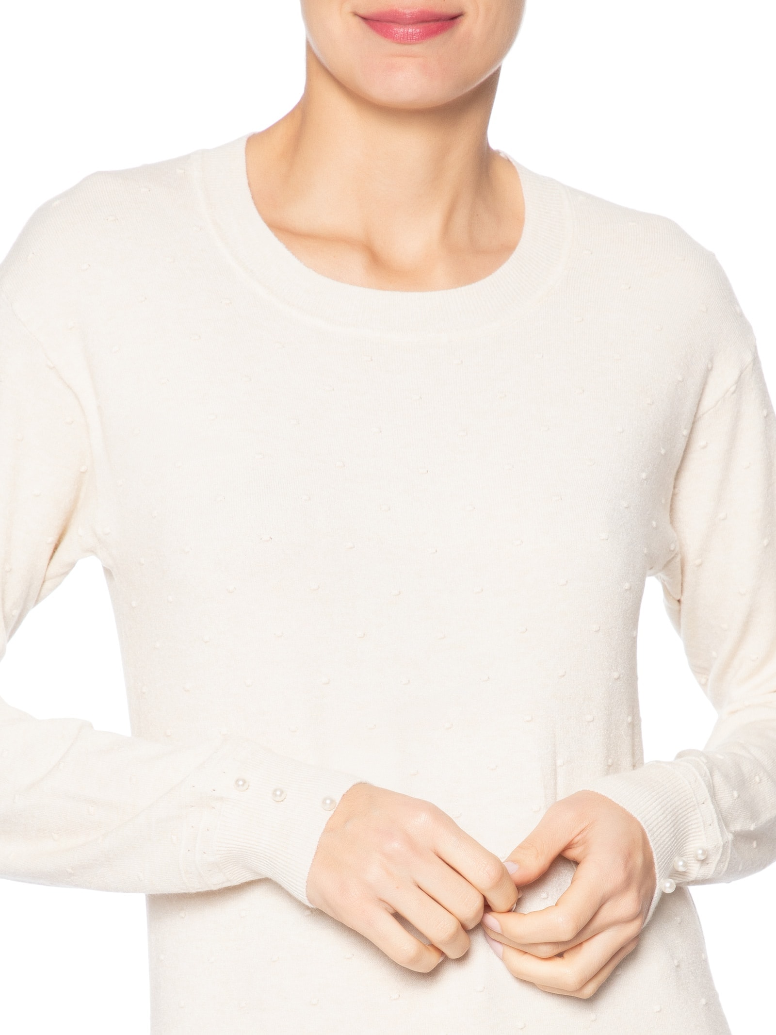 Blusa Feminina Em Tricot Bege Market 33