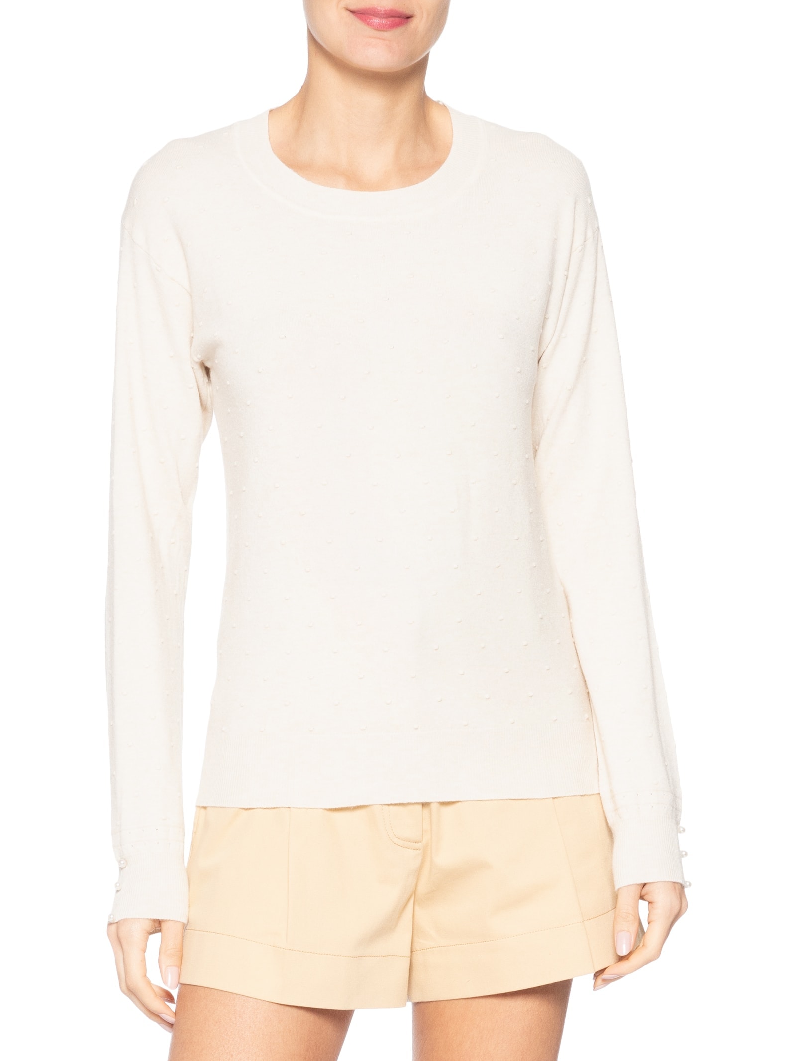 Blusa Feminina Em Tricot Bege Market 33