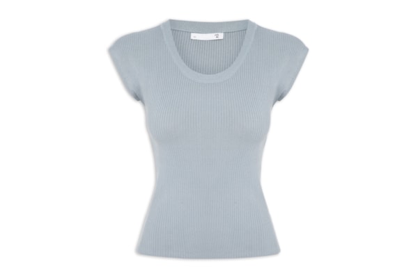 Blusa Feminina Em Tricot - Cinza