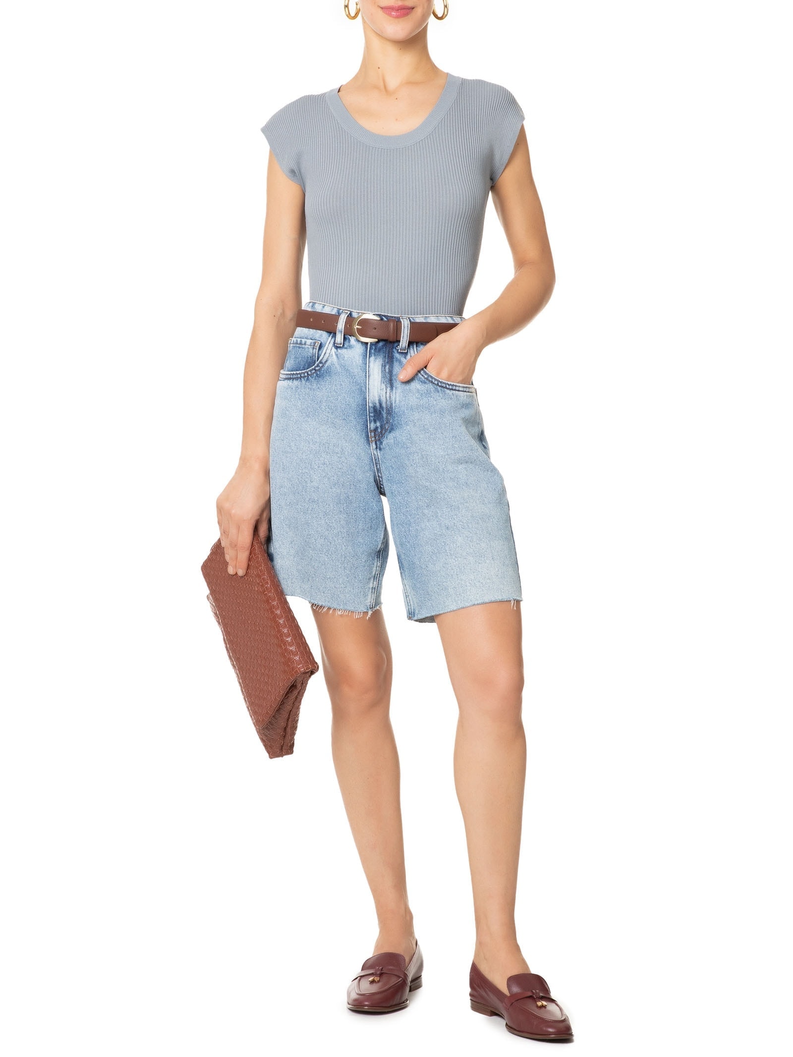 Blusa Feminina Em Tricot Cinza '2Essential