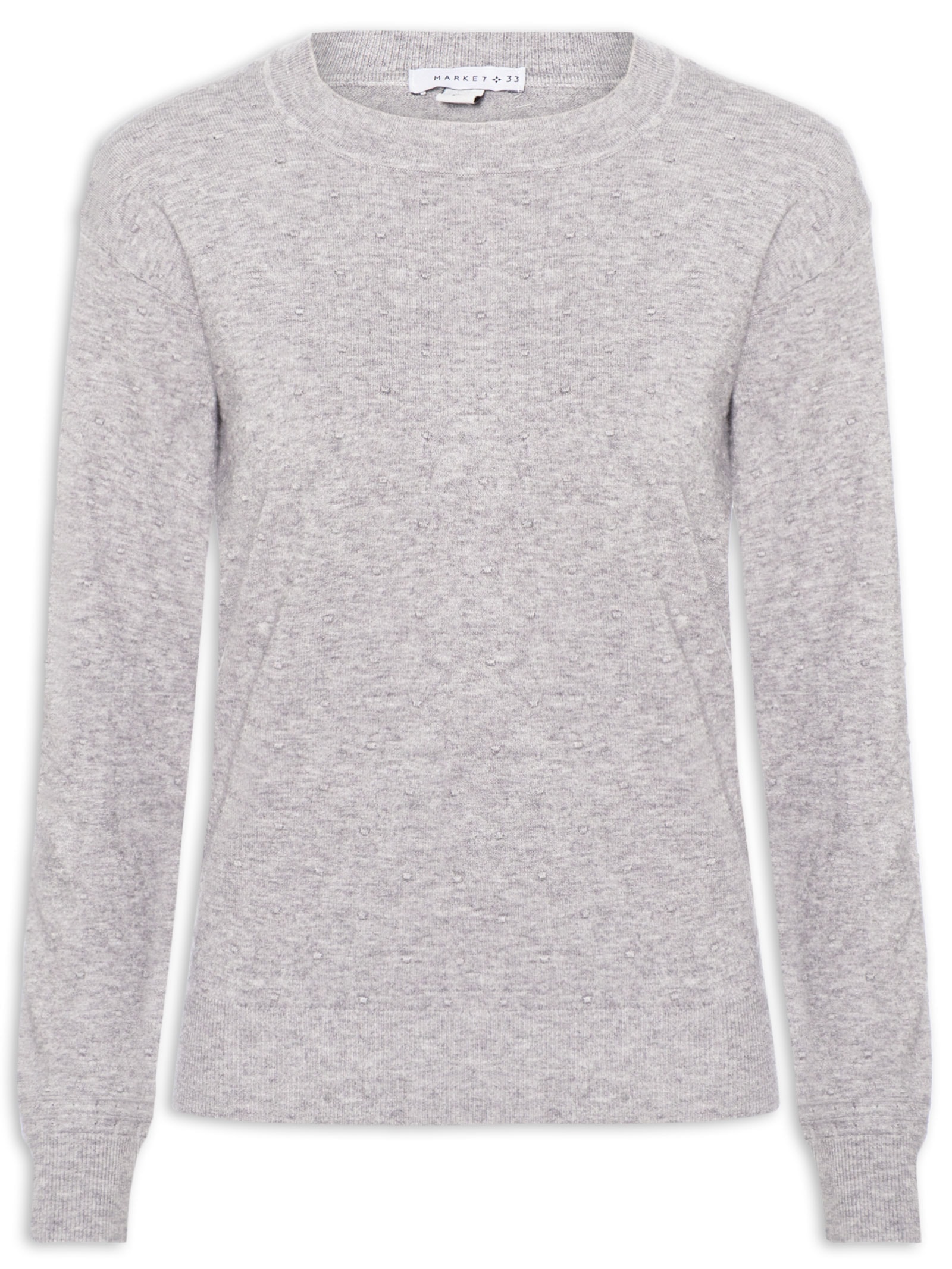 Blusa Feminina Em Tricot Cinza Market 33