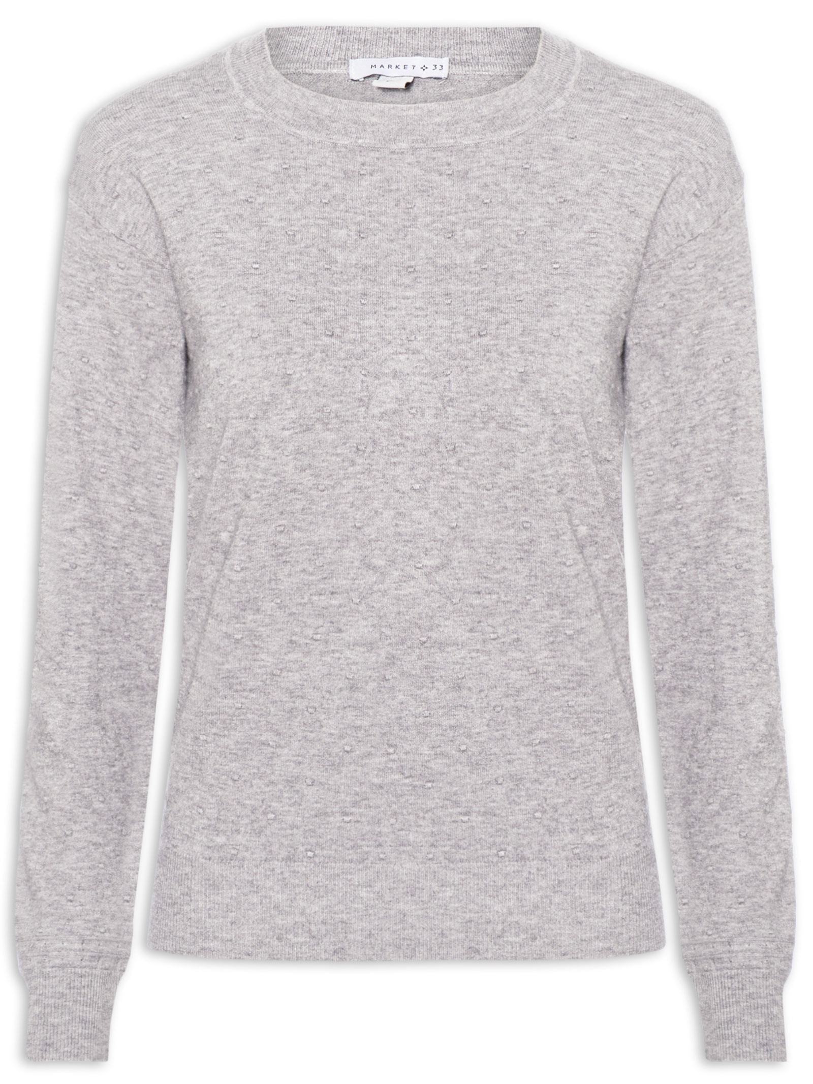 Blusa Feminina Em Tricot Cinza Market 33