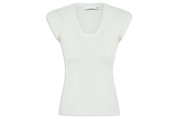 Blusa Feminina Em Tricot Com Alça Alongada - Verde