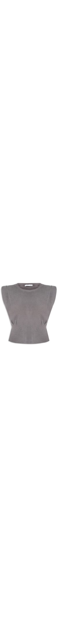 Blusa Feminina Em Tricot Com Alça Larga - Cinza