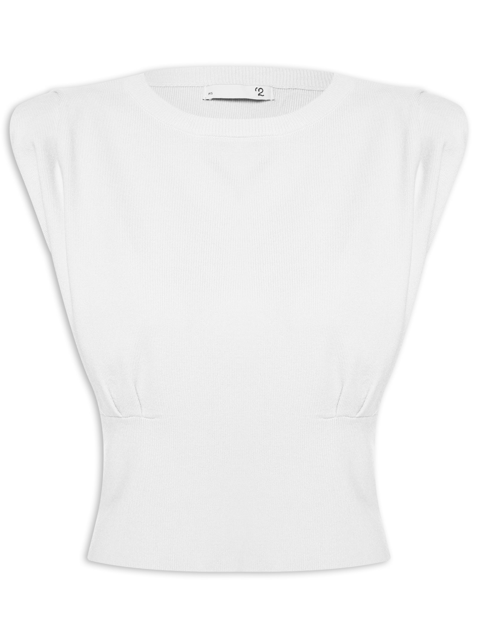 Blusa Feminina Em Tricot Com Alça Larga Off White '2Essential