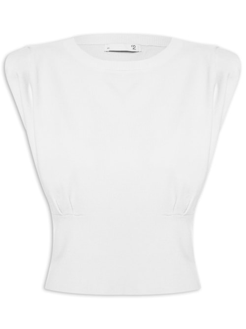 Blusa Feminina Em Tricot Com Alça Larga – Off White