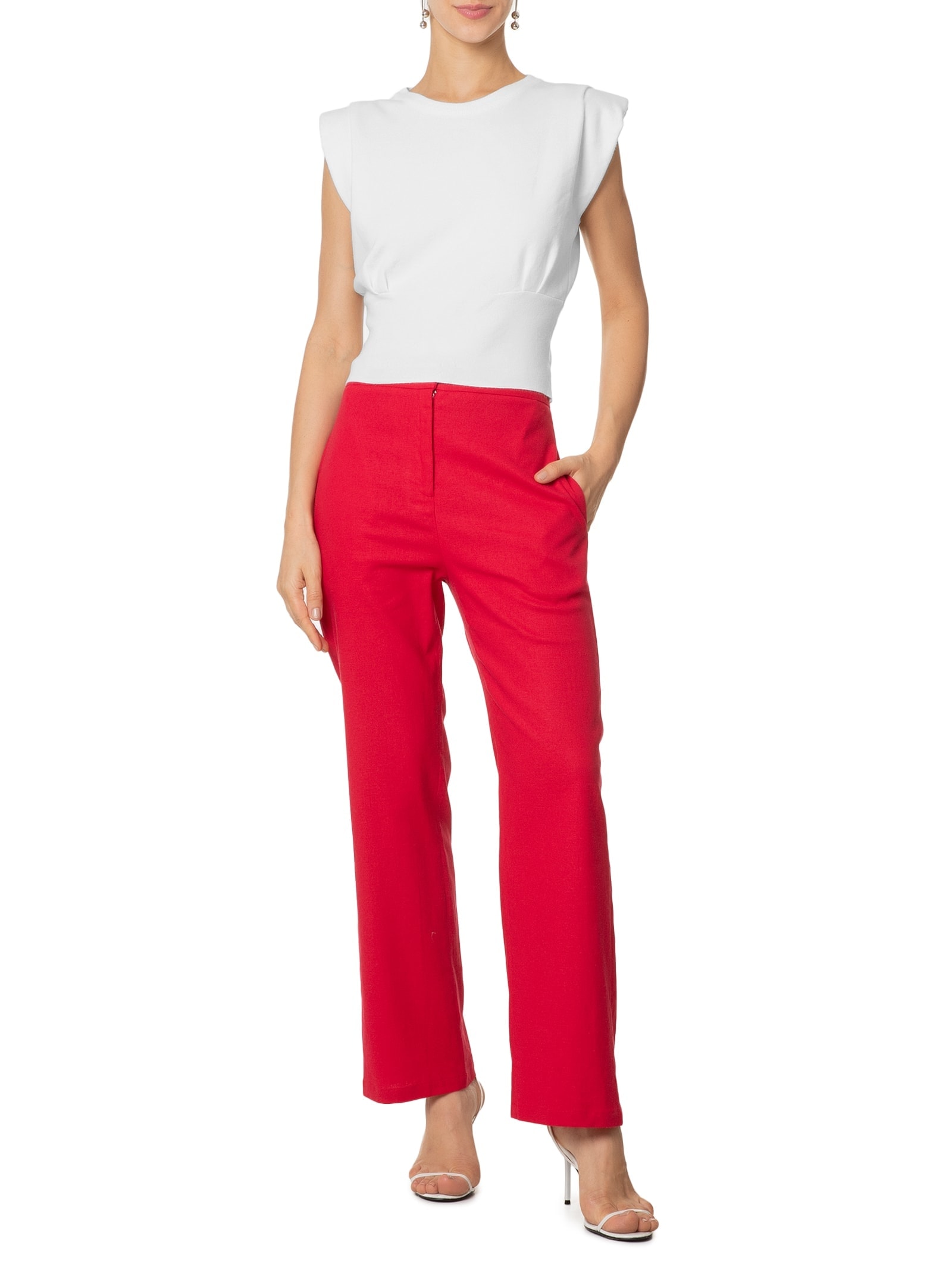 Blusa Feminina Em Tricot Com Alça Larga Off White '2Essential