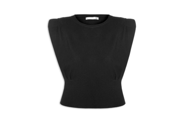 Blusa Feminina Em Tricot Com Alça Larga - Preto