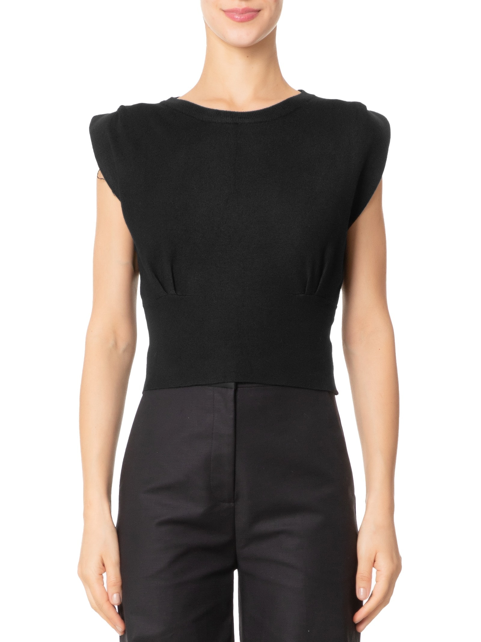 Blusa Feminina Em Tricot Com Alça Larga Preto '2Essential