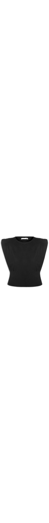 Blusa Feminina Em Tricot Com Alça Larga - Preto