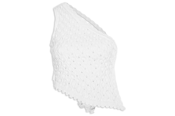 Blusa Feminina em Tricot com Amarração nas Costas - Branco
