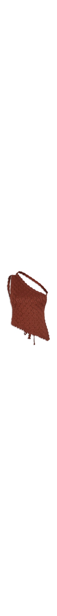 Blusa Feminina Em Tricot Com Amarração Nas Costas - Marrom