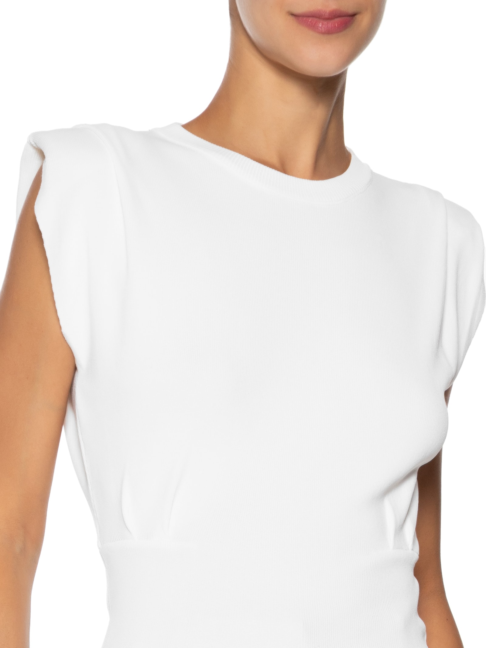 Blusa Feminina Em Tricot Com Barra Larga Branco  '2Essential